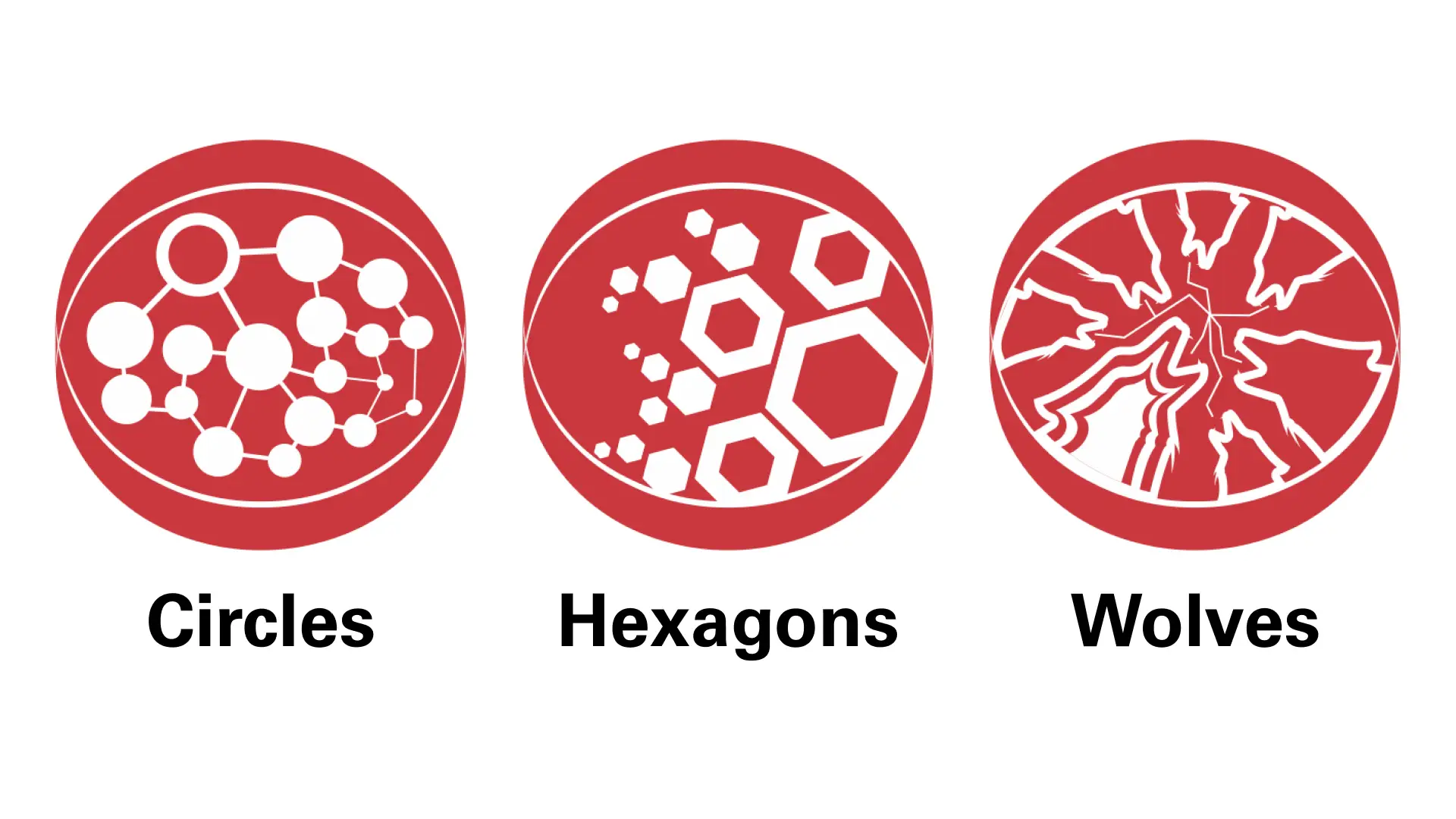 More ideas for the LiPS logo that used circles, hexagons, and wolves inside of the Petri dish.