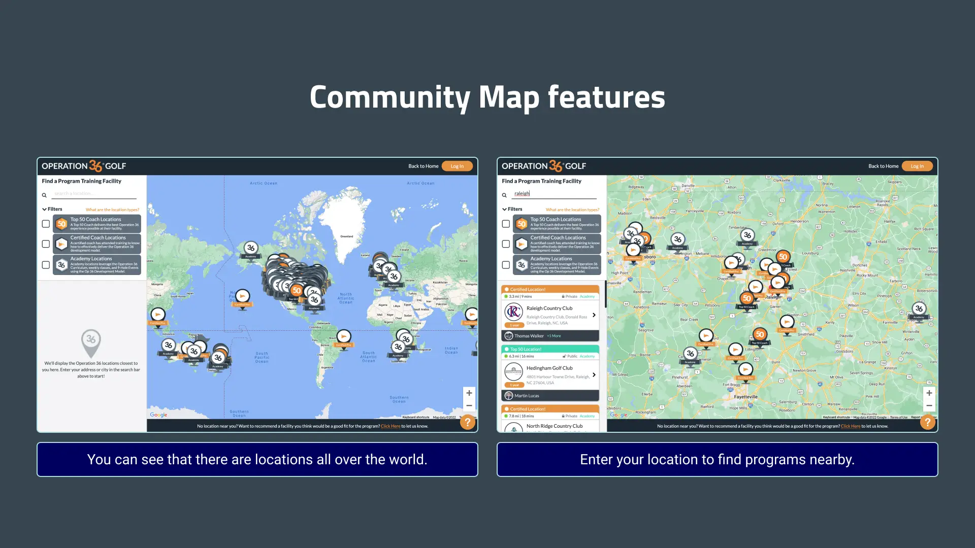 Highlights of the Community Map.