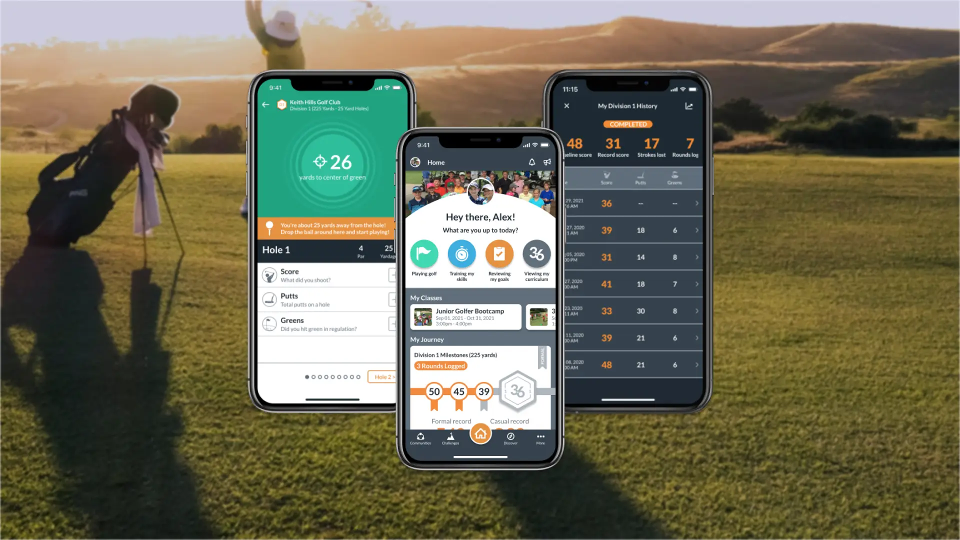 New GPS and scorecard view that helps golfers find their Op 36 Division tee box, Division Milestone progress bars for all Divisions, and a new list view of all scores logged in a Division